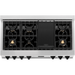 ZLINE Autograph Edition 48" Porcelain Rangetop with 7 Gas Burners In DuraSnow Stainless Steel and Matte Black Accents RTSZ-48-MB