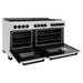 ZLINE Autograph Edition 60 in. 7.4 cu. ft. Range with Gas Burner and Electric Oven In Stainless Steel with Matte Black Accents RAZ-60-MB