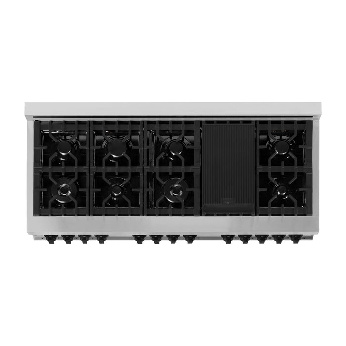 ZLINE Autograph Edition 60 in. 7.4 cu. ft. Range with Gas Burner and Electric Oven In Stainless Steel with Matte Black Accents RAZ-60-MB