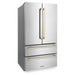 ZLINE Autograph Gold Package - 36 in. Rangetop, 36 in. Range Hood, Dishwasher, Refrigerator, Microwave Drawer