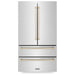 ZLINE Autograph Gold Package - 36 in. Rangetop, 36 in. Range Hood, Dishwasher, Refrigerator, Microwave Drawer, Wall Oven