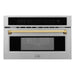 ZLINE Autograph Gold Package - 36 in. Rangetop, 36 in. Range Hood, Dishwasher, Refrigerator, Microwave Oven