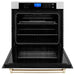 ZLINE Autograph Gold Package - 36" Rangetop, 36" Range Hood, Dishwasher, Built-In Refrigerator, Microwave Drawer, Wall Oven