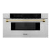 ZLINE Autograph Gold Package - 48 in. Rangetop, 48 in. Range Hood, Dishwasher, Built-In Refrigerator, Microwave Drawer