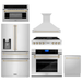 ZLINE Autograph Gold Package - 48 in. Rangetop, 48 in. Range Hood, Dishwasher, Refrigerator with External Water and Ice Dispenser, Microwave Oven, Wall Oven