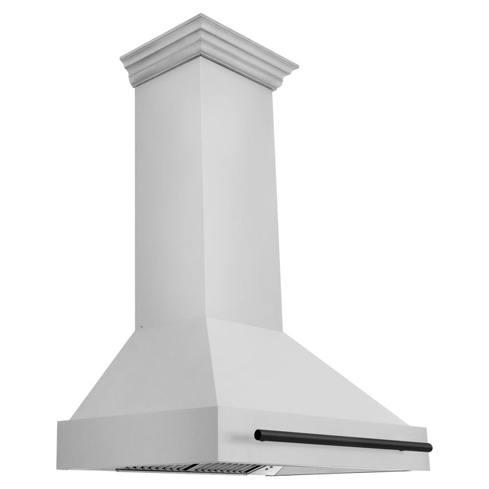 ZLINE Autograph Matte Black Package - 36 in. Rangetop, 36 in. Range Hood, Dishwasher, Refrigerator