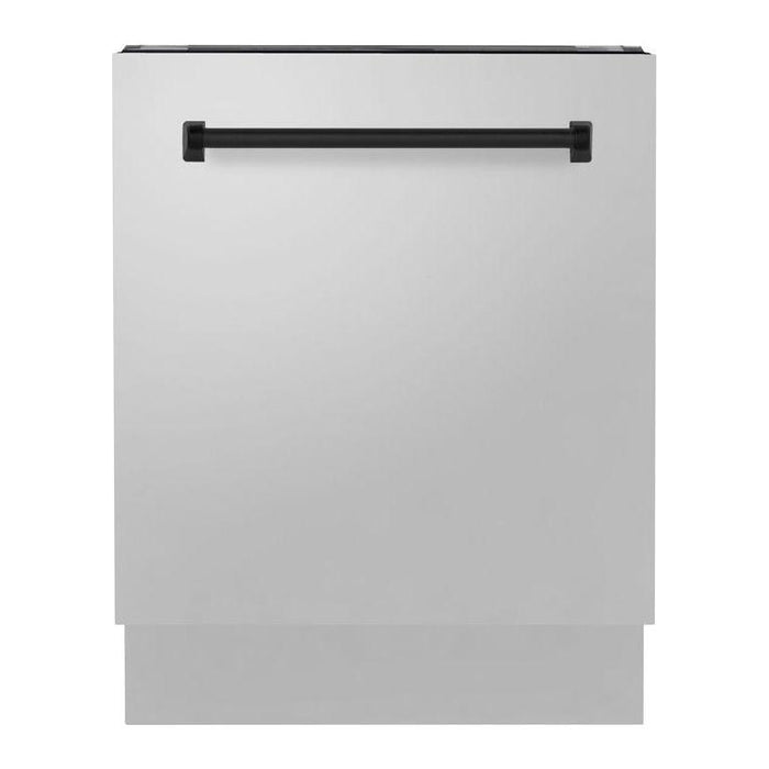 ZLINE Autograph Matte Black Package - 36 in. Rangetop, 36 in. Range Hood, Dishwasher, Refrigerator, Microwave Drawer, Wall Oven