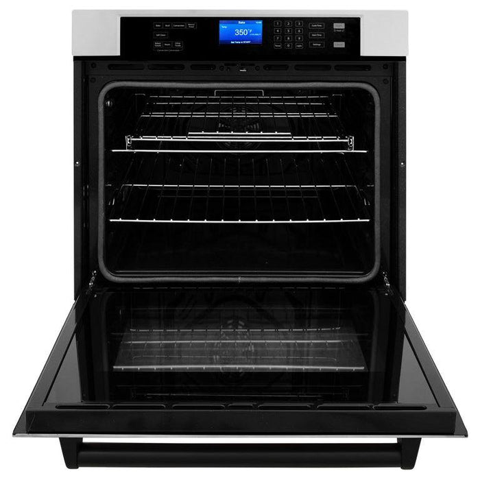 ZLINE Autograph Matte Black Package - 36 in. Rangetop, 36 in. Range Hood, Dishwasher, Refrigerator, Microwave Drawer, Wall Oven