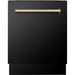 ZLINE Autograph Package - 30 In. Dual Fuel Range, Range Hood, Dishwasher in Black Stainless Steel with Champagne Bronze, 3AKP-RABRHDWV30-CB