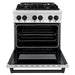 ZLINE Autograph Package - 30 In. Dual Fuel Range, Range Hood in Stainless Steel with Matte Black Accents, 2AKP-RARH30-MB