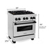 ZLINE Autograph Package - 30 In. Dual Fuel Range, Range Hood in Stainless Steel with Matte Black Accents, 2AKP-RARH30-MB