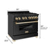 ZLINE Autograph Package - 36 In. Dual Fuel Range, Range Hood in Black Stainless Steel with Gold Accents, 2AKP-RABRH36-G