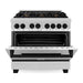 ZLINE Autograph Package - 36 In. Dual Fuel Range, Range Hood in Stainless Steel with Matte Black Accents, 2AKP-RARH36-MB