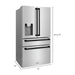 ZLINE Autograph Package - 36 In. Gas Range, Range Hood, Refrigerator, and Dishwasher in Stainless Steel with Matte Black Accents, 4AKPR-RGRHDWM36-MB