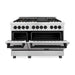 ZLINE Autograph Package - 48 In. Dual Fuel Range and Range Hood in DuraSnow® Stainless Steel with Matte Black Accents, 2AKPR-RASRH48-MB