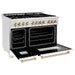 ZLINE Autograph Package - 48 In. Dual Fuel Range and Range Hood in DuraSnow® Stainless Steel with White Matte Finish and Gold Accents, 2AKPR-RASWMRH48-G