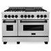 ZLINE Autograph Package - 48 In. Dual Fuel Range, Range Hood, Dishwasher in Stainless Steel with Matte Black Accents, 3AKP-RARHDWM48-MB