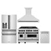 ZLINE Autograph Package - 48 In. Dual Fuel Range, Range Hood, Dishwasher, Refrigerator with Water and Ice Dispenser in Matte Black Trim, 4AKPR-RARHDWM48-MB