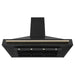 ZLINE Autograph Package - 48 In. Dual Fuel Range, Range Hood in Black Stainless Steel with Gold Accents, 2AKP-RABRH48-G