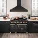 ZLINE Autograph Package - 48 In. Dual Fuel Range, Range Hood in Black Stainless Steel with Gold Accents, 2AKP-RABRH48-G