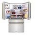 ZLINE Autograph Package - 48 In. Dual Fuel Range, Range Hood, Refrigerator with Water and Ice Dispenser, Dishwasher in Stainless Steel with Champagne Bronze Accents, 4AKPR-RAWMRHDWM48-CB