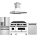 ZLINE Autograph Package - 48 In. Dual Fuel Range, Range Hood, Refrigerator with Water and Ice Dispenser, Dishwasher in Stainless Steel with Matte Black Accents, 4AKPR-RAWMRHDWM48-MB