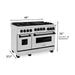 ZLINE Autograph Package - 48 In. Gas Range and Range Hood in DuraSnow® Stainless Steel with Matte Black Accents, 2AKPR-RGSRH48-MB