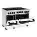 ZLINE Autograph Package - 48 In. Gas Range and Range Hood with White Matte Door and Matte Black Accents, 2AKPR-RGWMRH48-MB