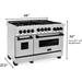 ZLINE Autograph Package - 48 in. Gas Range, Range Hood, 3 Rack Dishwasher, Refrigerator with Matte Black Accents - 4AKPR-RGRHDWM48-MB