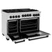 ZLINE Autograph Package - 48 In. Gas Range, Range Hood and Dishwasher with Matte Black Accents, 3AKPR-RGSRHDWM48-MB