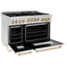 ZLINE Autograph Package - 48 In. Gas Range, Range Hood, and Dishwasher with White Matte Door and Gold Accents, 3AKPR-RGWMRH48-G