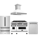 ZLINE Autograph Package - 48 In. Gas Range, Range Hood, Refrigerator, Dishwasher with Matte Black Accents, 4KAPR-RGWMRHDWM48-MB