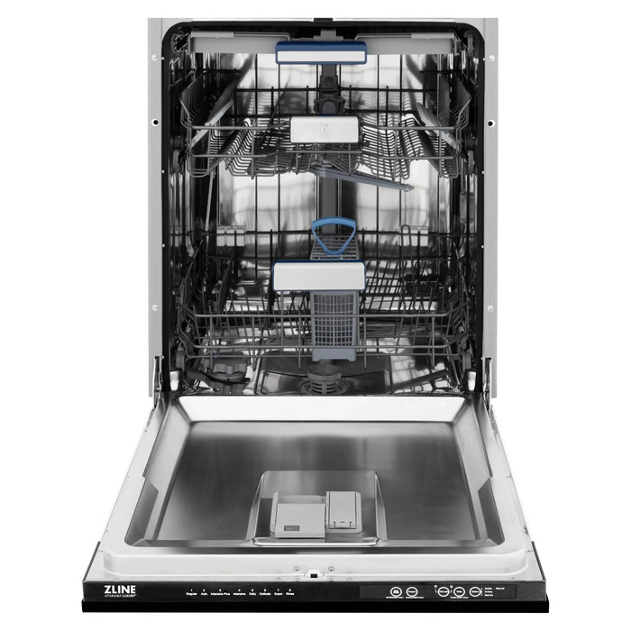 ZLINE Autograph Series 24 inch Tall Dishwasher In Black Stainless Steel with Gold Handle DWVZ-BS-24-G