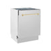 ZLINE Autograph Series 24 inch Tall Dishwasher In Stainless Steel with Gold Handle DWVZ-304-24-G