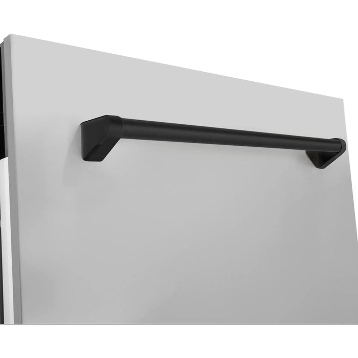 ZLINE Autograph Series 24 inch Tall Dishwasher In Stainless Steel with Matte Black Handle DWVZ-304-24-MB