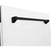 ZLINE Autograph Series 24 inch Tall Dishwasher in White Matte with Matte Black Handle, DWVZ-WM-24-MB