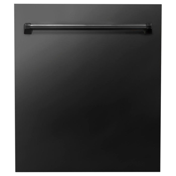 ZLINE Black Stainless Steel 36 Range, 36 Range Hood and Dishwasher Appliance Package