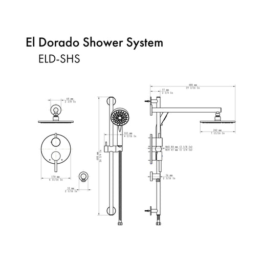 ZLINE El Dorado Shower System in Matte Black ELD-SHS-MB