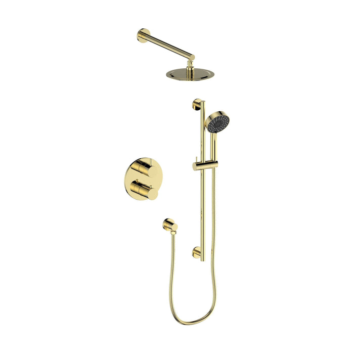 ZLINE Emerald Bay Thermostatic Shower System In Polished Gold EMBY-SHS-T2-PG