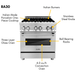 ZLINE Kitchen and Bath 30 in. Kitchen Appliance Package with Stainless Steel Dual Fuel Range, Traditional Over The Range Microwave and Tall Tub Dishwasher, 3KP-RAOTRH30-DWV