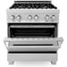 ZLINE Kitchen and Bath 30 in. Professional Dual Fuel Range with Gas Burner and Electric Oven In DuraSnow Stainless RAS-SN-30