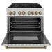 ZLINE Kitchen and Bath Autograph Package - 36 In. Dual Fuel Range, Range Hood in Stainless Steel with Champagne Bronze Accents, 2AKP-RARH36-CB