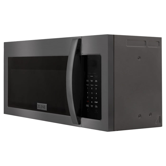 ZLINE Over the Range Convection Microwave Oven in Black Stainless Steel with Modern Handle and Sensor Cooking, MWO-OTR-30-BS